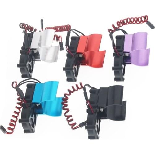 36MM Radiator Single Double Fan With Sensors for 1/10 RC Car Axial SCX10 TRX4 Tamiya 540 550 Brush Motor 3650 Brushless Motor