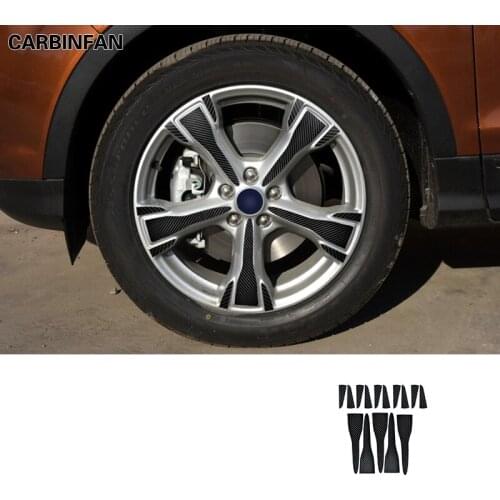 3D Carbon Fiber protective film steel wheel ring anti scratch Sticker Wheel Tire Stickers For Ford Escape Kuga 2013-2019 C1753