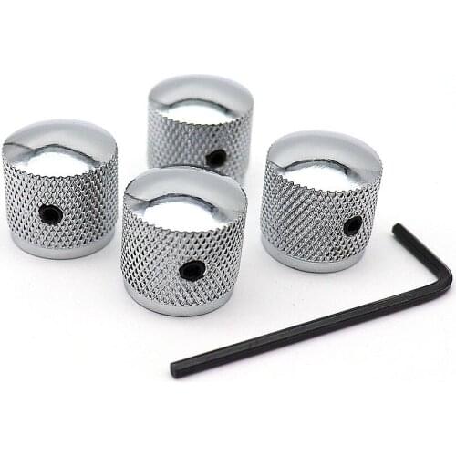 4pcs Guitar Knobs Metal Potentiometer Dome Knob Control Volume Audio Electric Guitar Bass Screw Type