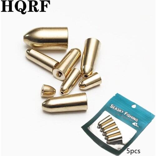 5Pcs Lure Fishing Inclined Plane Bullet Copper Pendant Accessories Anti-Oxidation High Quality Tackle Metal