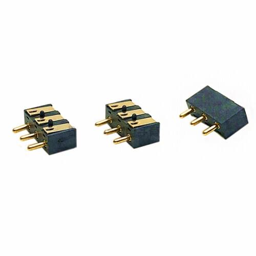5pcs Spring loaded pogo pin connector 3 Pin Pitch 3.55mm Surface Mount PCB SMT brass material Gold