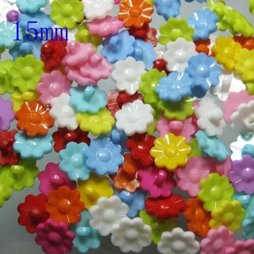 50Pcs/pack Mixed Nylon Sunflower Sewing Buttons Scrapbooking Childrens Clothing Accessories 15mm sk0045