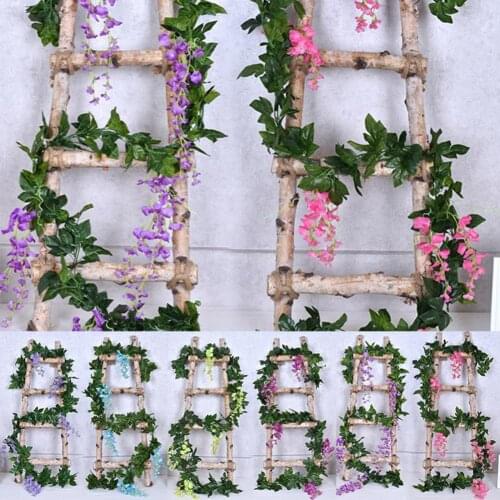 80% Dropshipping!!2Pcs Simulation green plant wisteria flower rattan plant home decoration wedding decoration party decoration