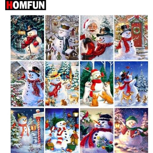 HOMFUN Full Square/Round Drill 5D DIY Diamond Painting "Cartoon snowman" 3D Embroidery Cross Stitch 5D Home Decor Gift
