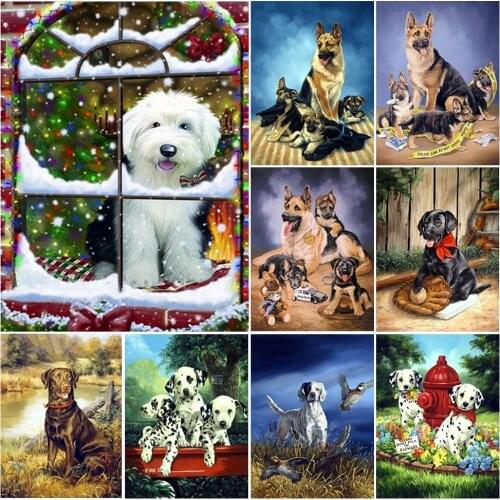 5D DIY Diamond Painting Animal Dog Rhinestone Picture Diamond Embroidery Mosaic Home Decoration Handmade Mosaic Embroidery Gift