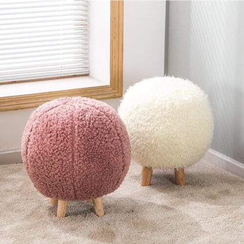Барный стул Creative Solid Wood Childrens Stool Spherical Seat Removable And Washable Furniture Cloth Fashion Dressing Stools