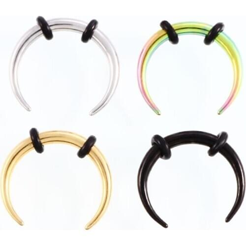 C Shape Stainless Steel Nose Rings Hoop Barbells Punk Body Piercing Septum Clickers Nose Stud Rings Body Piercing Jewelry