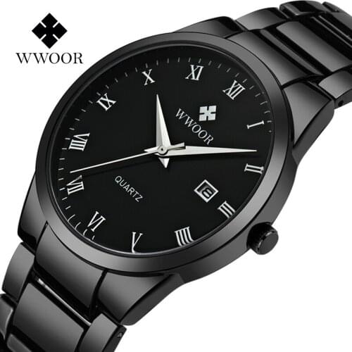 Relogio Masculino WWOOR Mens Watches Top Brand Luxury Business Quartz Wristwatch Steel Belt erkek saat