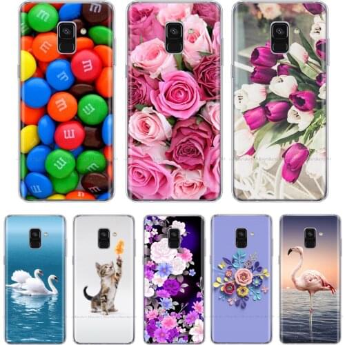 TPU Case for Samsung Galaxy A8 2018 Case Capa Silicone Coque for Samsung A8 Plus A 8+ 2018 A730F Cover Cat Flower Phone Cases