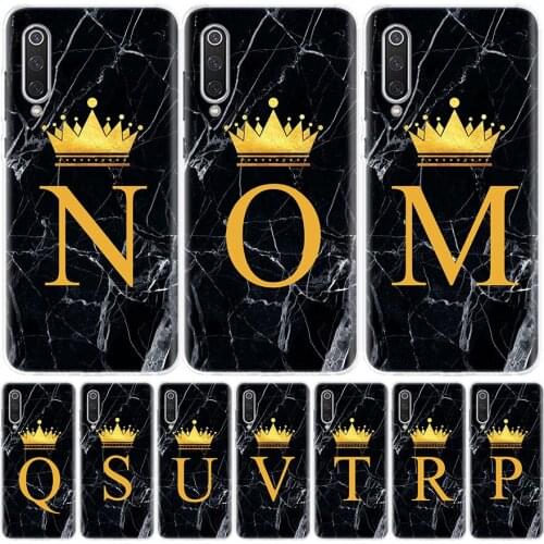 Crown Custom name Letter M Phone Case For Xiaomi Mi Note 10 11 9 8 10T 9T CC9 A1 A2 A3 Poco F1 X3 F2 Pro Lite 5X 6X Cover Coque