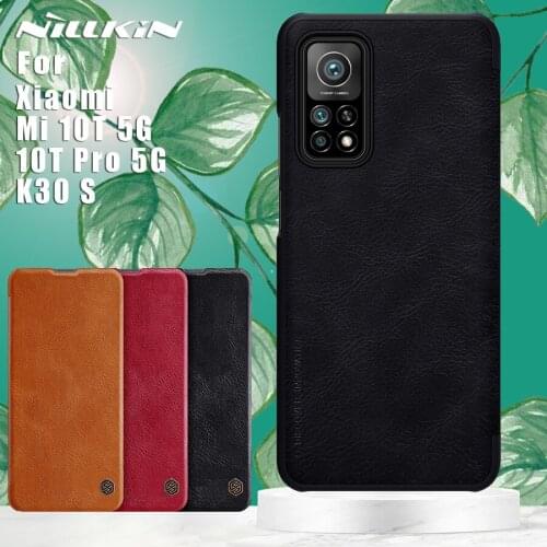 NILLKIN Qin Case for Xiaomi Mi 10T 5G / 10T Pro 5G / K30 S Case PU Flip Leather Case Card Slot Back Cover for Mi10T 5G Cases