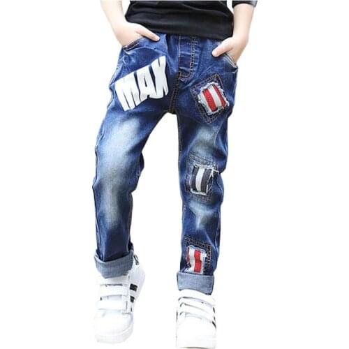 Children jeans boys long style cotton trousers 3-12 Y teenage autumn denim trousers baby boy thin trousers child spring pants