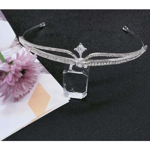 Hot Sale Luxury Simple Style Crystal Tiaras Crowns Headbands Bride Noiva Bridal Wedding Veil Decorative Jewelry Headpieces