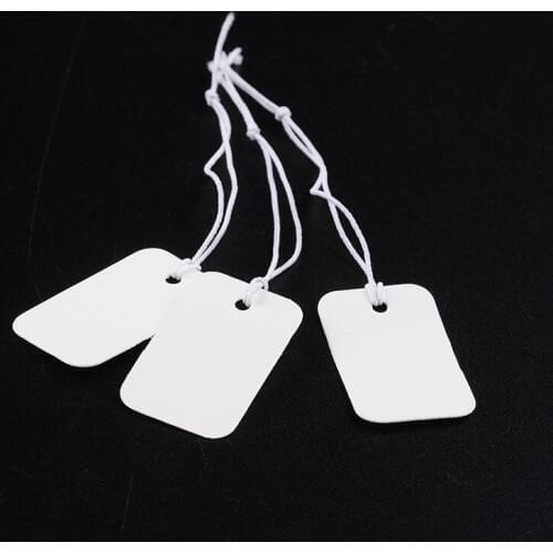 Pandahall 1000pcs White Rectangle Paper Price Tag Cards Display Jewelry Birthday Gift Bank Label Hand Tag Packing Card