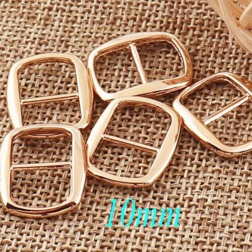 10mm Metal Pale Gold Slide Buckles 20 pcs Belt Fasteners Adjuster Straps Purse Buckles Strap Handbag Adjuster Bag Buckle