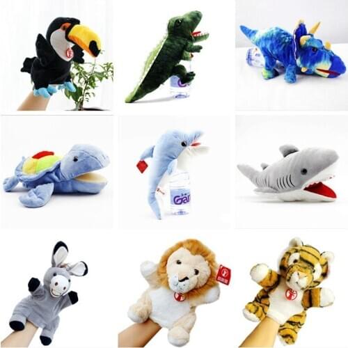 Cartoon lion elephant hand puppet plush doll animal glove parent-child interactive storytelling toy S5