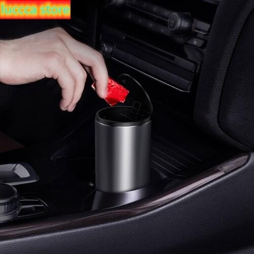 Auto alloy garbage bin new car trash bin car organizer storage bag ashtray holder multifunctional car trash bin