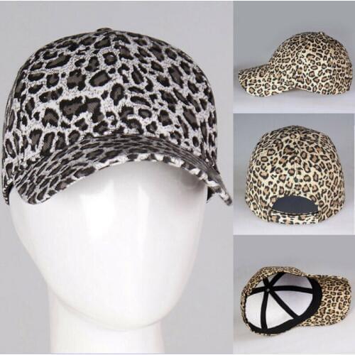New Women Men Sports Hat Leopard Print Adjustable Outdoor Holiday Baseball Cap