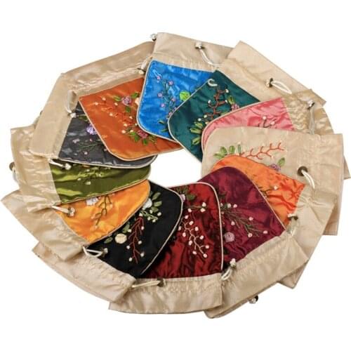 Wholesale 20PCS Large ribbon embroidery by hand draw bag bag technique national wind Jewelry bag