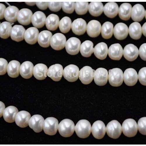 Wholesale 5 strands 7-8mm natural freshwater pearl strings