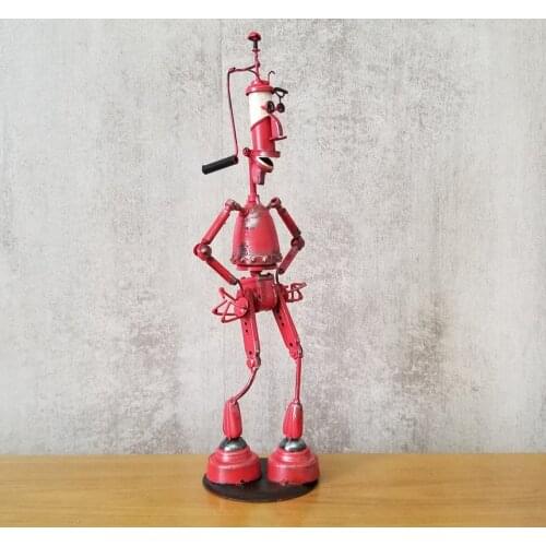Punk Robot Vintage Ironwork Model Tin Retro Crafts Handmade Collection Handicraft Decorations Gifts Nostalgic Antiquemodels