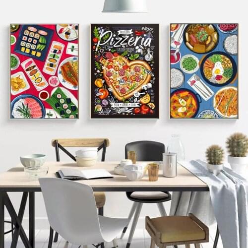 Various Foods Posters Canvas Painting Unframed Print Picture Minimalist Art Wallpaper Craft for Bedroom Dining Hall Decoration