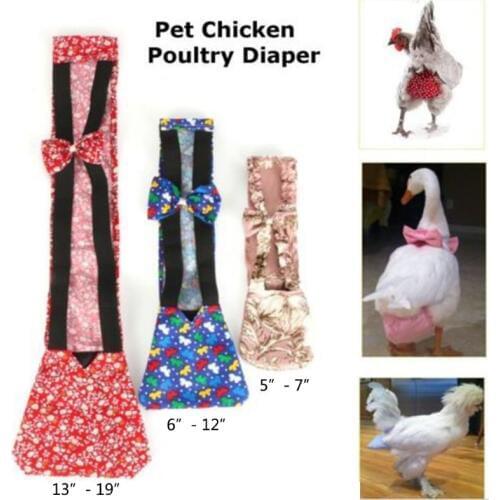 Pet Diaper Washable Portable Wearable Poultry Diaper Duck Cock Hen Goose Pigeon Diaper Defecation Positioning Carapace S/M/L