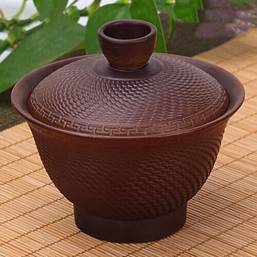 Retro Porcelain Tea Cups and Saucer Tureen Cover Lid Bowl Vintage Firewood Ceramic Gaiwan