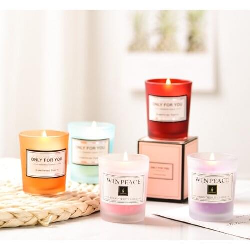 Romantic Handmade Scented Candle Plant Essential Oil Small Jar Aromatherapy Candle Travel Candles Natural Soy Wax Home Deco