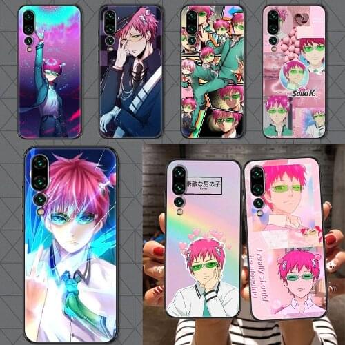Saiki K Saiki Kusuo Phone case For Huawei P Mate P10 P20 P30 P40 10 20 Smart Z Pro Lite 2019 black luxury cell cover soft bumper