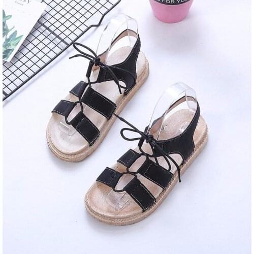 Womens Sandals 2021 Summer Shoes Ladies Foam Platform Sandals Lace-up Beach Sandals for Women Flat Large Size 35-40