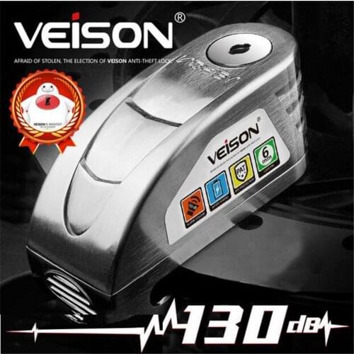 VEISON Motorcycle Alarm 130dB Motorcycle Lock Bicycle Alarm Waterproof Padlock Accessories Disc Quad Lock Anti-theft Bike Lock