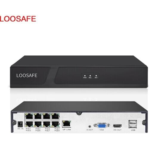 LOOSAFE H.265 4CH 8CH POE NVR Kit 2MP 5MP Security IP Camera NVR System P2P CCTV Video Recorder Surveillance Set Support ONVIF