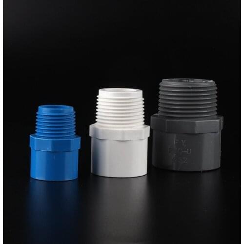 5Pcs 1/2'' 3/4'' 1inch Male Thread PVC Connector Garden Irrigation System Water Pipe 20 25 32mm Connectors Aquarium Accessories