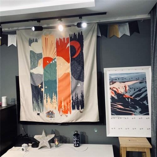 Sun And Moon Outdoor Background Wall Covering Home Decoration Wall Blanket Chic Tapestry Bedroom Camping Vacation Towel