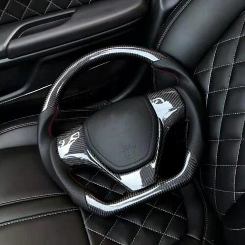 D-Shape Cuatomized Real Carbon Fiber Sports Steering Wheel Alcantara Leather compatible for Toyota Corolla Levin 2010-2014
