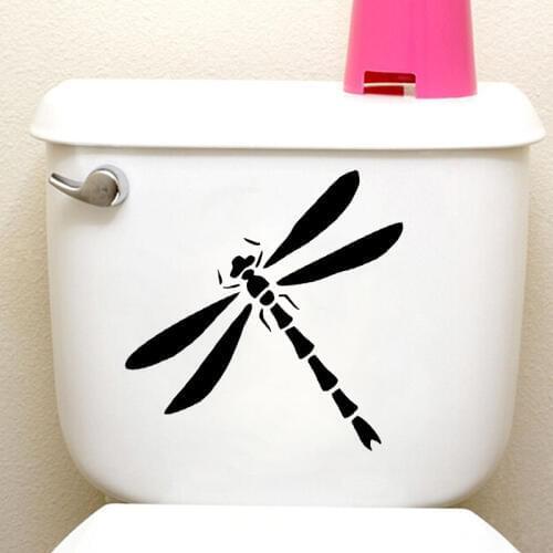 Dragonfly Silhouette Door Window Funny Stickers Toilet Vinyl Decals 4WS0094