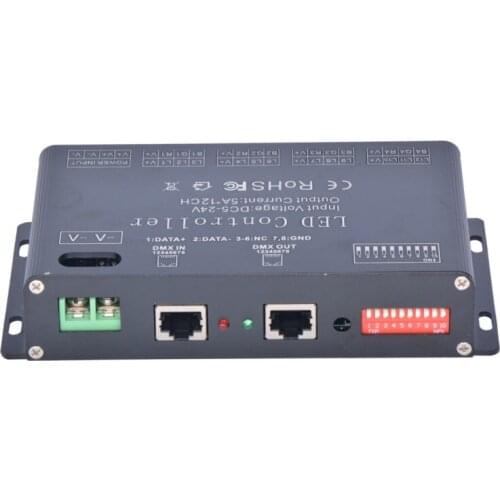 Led controller rgb controller WS-DMX-12CH dmx512 12 Channels 5V-24V Decoder Controller Dimmer for RGB LED Strip Lamp Light