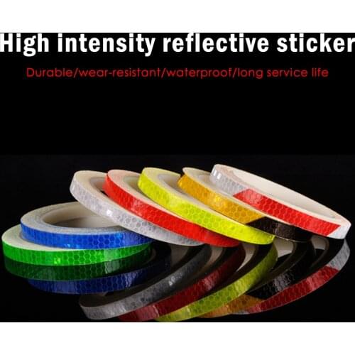 1cm*8m Bike Stickers Reflective Tape Fluorescent MTB Bike Bicycle Strips Cycling MTB Tape for Helmet Motorcycle Scooter Dropship