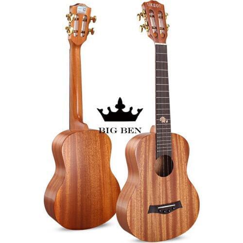 26inch Ukulele 19 frets all solid Mahogany wood light little guitar 26inch solid top Ukulele professional small Hawaiian guitar