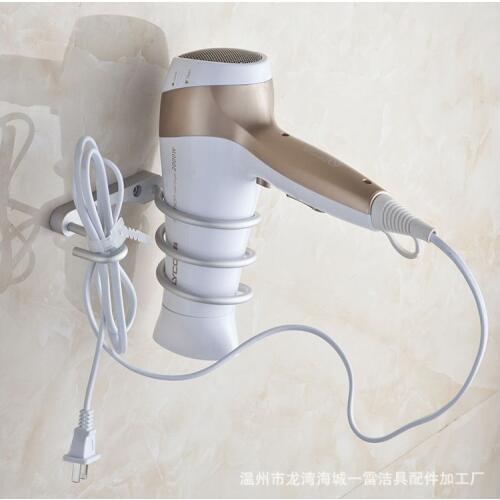 High-quality Fashion style Wall Hair Dryer Rack Space Aluminum Bathroom Wall Holder Shelf Storage Free Shipping