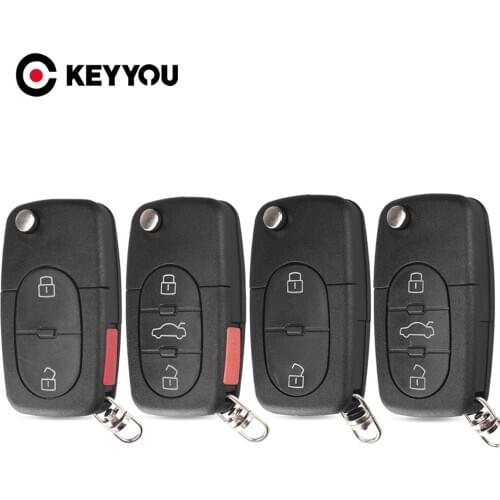 KEYYOU Replacement Folding Remote Car Key Case Shell For Audi TT A2 A3 A4 A6 A8 TT Quattro CR2032/CR1616 2/2+1/3/3+1 Buttons