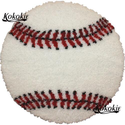 Diy latch hook kit rug canvas printing baseball handwerken knooppakket diy carpet embroidery handmade accessories tapestry kits