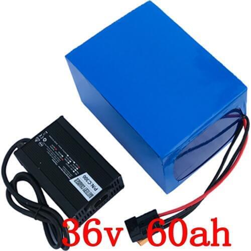 36v 1500w battery 36v 60ah electric bicycle battery 36v 60ah Lithium ion battery pack with 50A BMS+42V 5A charger free shipping