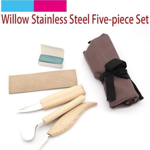 5pcs/set Stainless Steel Woodcarving Cutter Hooked Whittling Cutter Tool Sets Used for Cutting Wooden Spoons Carving Knife