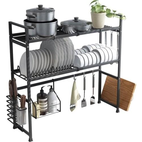 63CM/73CM/83CM Kitchen Shelf Dish Drying Rack Over Sink Utensils Holder Dish Draining Shelf Kitchen Storage Countertop Organizer