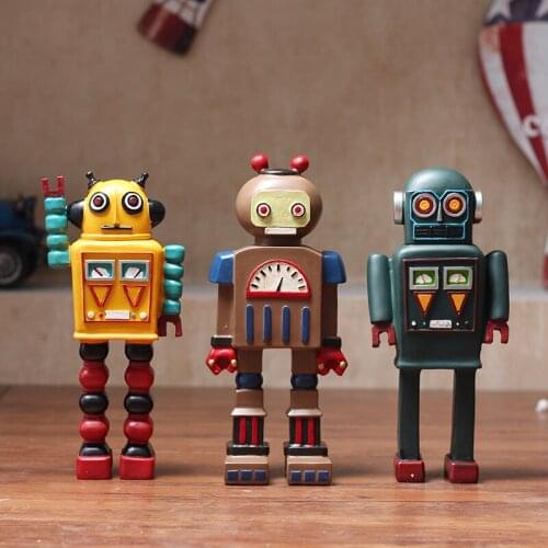 AMERICAN RETRO ORNAMENT CUTE ROBOT HOME FURNISHING CRAFTS DECORATION CAFE BAR CLOTHING SHOP RESTAURANT ROME SOLDIER FIGURINES