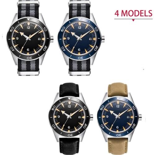 Corgeut 41mm NH35 Luminous Sapphire Glass Automatic Mens watch Leather Strap Rotating Bezel Ceramic Bezel Insert