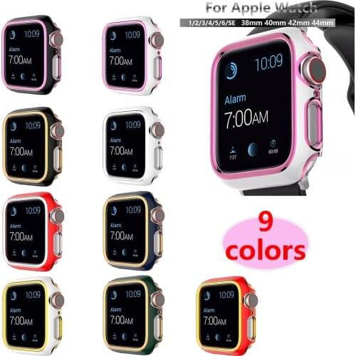 Case for Apple Watch Series SE/6/5/4 44mm 40mm Hard PC Plated Frame Case Protective Cover for iWatch 42mm 38mm Series 3/2/1