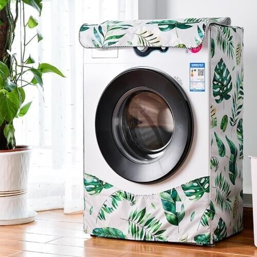 Waterproof Washing Machine Cover Home Polyester Roller Laundry Silver Coating Dustproof Case Cover
